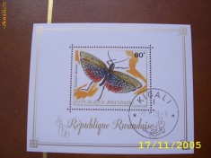 Ruanda 1973 fauna fluturi mi bloc 30A foto