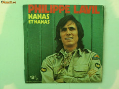 Disc vinil vinyl pick-up Electrecord 1971 Singles PHILIPPE LAVIL Nanas et Nanas FORMAT MIC rar vechi colectie foto