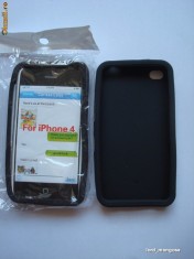 Husa Huse Telefon Telefoane Cauciuc Siliconat Gel Negru IPhone 4 Super Pret Super Calitate foto