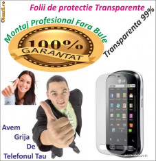 Folie de protectie LG P350 Optimus ME Transparenta MONTAJ GRATUIT foto