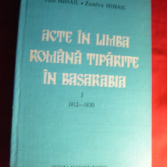 Acte in Lb.Romana tiparite in Basarabia 1812-1830 vol. I