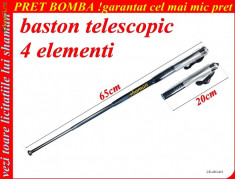 BASTON TELESCOPIC 4 ELEMENTI NICHELAT 65cm AUTOAPARARE INFRACTORI, CAINI AGRESIVI SUPER-PROMOTIE,TERMEN LIMITAT !BUCURESTI MILITARI foto