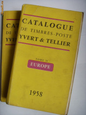 2 CARTI/CATALOAGE FILATELIE-TIMBRE SI MARCI POSTALE-YVERT&amp;amp;amp;amp;amp;amp;TELLIER,EUROPA-FRANTA,1957 foto