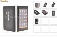 husa silicon rigid negru pentru Nokia n9 + folie ecran Flip Case Cover N9 N9-00 Black + expediere gratuita foto