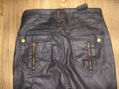 Pantaloni /Jeans crop bleumarin bumbac peliculizat Sexy Woman noi sz.S/26 foto
