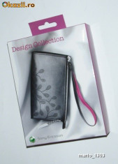Husa telefon fashion din piele , model mini - gentuta , originala Sony Ericsson foto