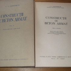CONSTRUCTII DE BETON ARMAT - 2 Vol.- C. V. Sahnovschi -1951, 406+424 p.