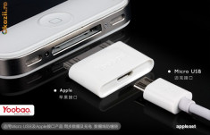 Cablu USB + Micro USB Apple iPod Nano Classic Touch iPhone 4 4S Samsung HTC by Yoobao Original foto