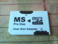 Adaptor dublu microSd- Memory Stick Pro Duo foto