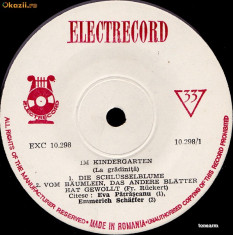 Eva Patrascanu / Emmerich Schaffer - Im Kindergarten (La Gradinita) (7&amp;quot;) EXC 10.298 foto