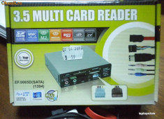 Cititor de carduri (card reader) All in one cu USB, Sata, Audio, Fire wire IEEE 1394, de 3,5 inch foto