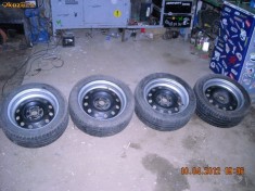 jante tabla intoarse 15inch 4x100 au si cauciucuri 185x50x15 merg pe renault,dacia logan,vw... foto
