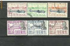 Liberia 1957 - AVIOANE DE TRANSPORT, PIONIERI AVIATIE, serie stampilata, DB15 foto