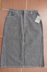 Fusta de blugi ESPRIT midi, jeans negru, marime S-M 36 foto