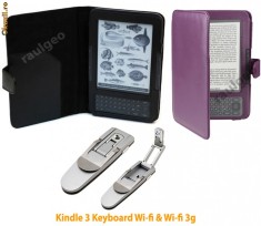 HUSA/HUSE - DE TIP COPERTA - DIN PIELE PENTRU AMAZON KINDLE 3 KEYBOARD (WI-FI si 3G) MOV, NEGRU + LAMPA DE CITIT - CALITATE DEOSEBITA foto HUSA/HUSE - DE TIP COPERTA - DIN PIELE PENTRU AMAZON KINDLE 3 KEYBOARD (WI-FI si 3G) MOV, NEGRU + LAMPA DE CITIT - CALITATE DEOSEBITA foto