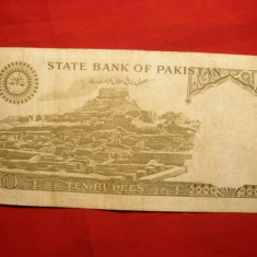 Bancnota 10 Rupii Pakistan , cal.Buna