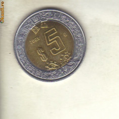 bnk mnd Mexic 5 pesos 2009 unc , bimetal