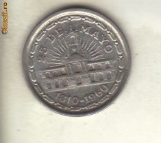 bnk mnd Argentina 1 peso 1960 , comemorativ 1810-1960 foto