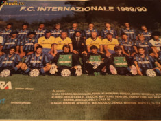 Poster echipa de fotbal INTER Milano 1989/ 1990 foto