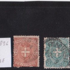 Italia 1891,1896 -3 bucati stampilate cu sarniera