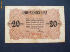 BANCNOTA ROMANIA - 20 LEI 1917 BGR - XF ( NR 61 ) foto