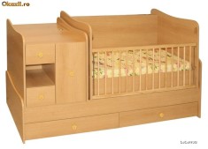 Patut bebe transformabil din lemn &amp;quot;Mini Max&amp;quot; Cires - Bertoni - BTN00034 foto
