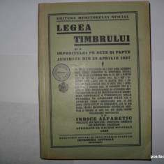 Legea timbrului 29 aprilie 1927-