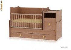 Patut bebe transformabil din lemn &amp;quot;Trend Plus &amp;quot; Cires - Bertoni - BTN00019 foto
