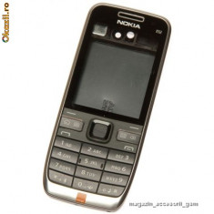 Carcasa rama fata geam sticla mijloc tastatura taste corp sasiu miez capac spate baterie acumulator Nokia E52 Originala foto