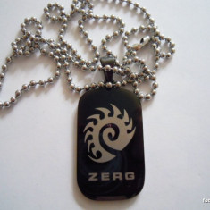 Dogtag (Dog Tag) + Lant, Starcraft ZERG, negru !