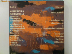 Disc vinil vinyl pick-up Electrecord LALO SIMFONIA SPANIOLA pentru vioara si orchestra George Enescu LP ST-ECE 01031 rar vechi colectie foto