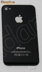 Capac Spate Iphone 4S Negru, Sticla , Original, Cu Logo, Nou sigilat foto