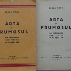 Tudor Vianu ,Arta si frumosul ,din problemele constitutiei si relatiei lor ,1931