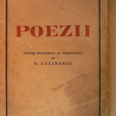 M.EMINESCU - POEZII - EDITIE DE G. CALINESCU - EDITURA CIORNEI