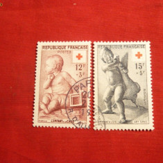 Serie- Pentru Crucea Rosie 1955 Franta , 2 val.stamp.