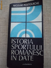 Istoria sportului romanesc in date Nicolae Postolache carte junimea sport hobby foto