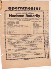 Program OPERA MADAM BUTTERFLY,29 IUNIE 1938, -POSR 20 foto