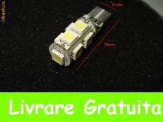 LED-URI AUTO BEC LED - W5W W10W T10 9 SMD CAN-BUS POZITIE, PLAFONIERA, NUMAR foto