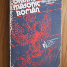 ORDINUL MASONIC ROMAN - Horia Nestorescu-Balcesti - 1993, 623 p.