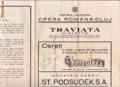 Program Opera Cluj/intrare cu autograf/CERNAUTI-TRAVIATA-POSR 1 foto