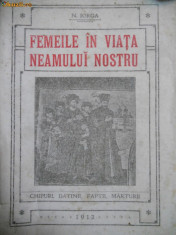 RARA NICOLAE IORGA-FEMEIA IN VIATA NEAMULUI NOSTRU(CHIPURI,DATINE,FAPTE,MARTURII),VALENI/BUCURESTI,1912 foto