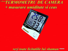 Termometru Digital Camera Cu Masurarea Umiditatii Ceas Memorie foto