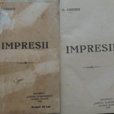 Ilarie Chendi , Impresii , 1924 , prima editie