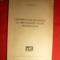 Al.Iordan - Contributii- Lit.Veche Romaneasca -ed. 1938