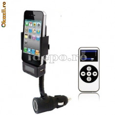 Car kit hands free iPhone cu modulator FM foto