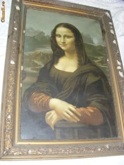 TABLOU DA VINCI -ORIGINAL Monalisa - Gioconda,LEONARDO DA VINCI,Made in ITALY,cu rama ORIGINALA foto