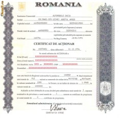 Vand actiuni DACIA PITESTI foto