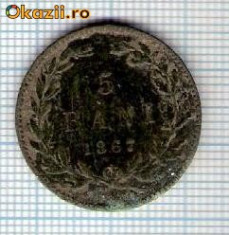 18 Moneda 5 Bani 1867 HEATON -starea care se vede -ceva mai buna decat scanarea foto