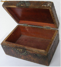 Cutie veche din lemn pentru bijuterii - de colectie foto
