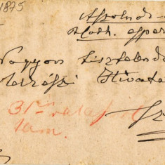 SCRISOARE SECOLUL 19 GHERLA 1875